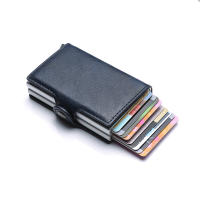 Porta Tarjetas De Crédito De Fibra De Carbono Para Hombres Doble Protección Anti RFID Funda De Monedero Metálico Minimalista Para Negocios Regalo - details 6