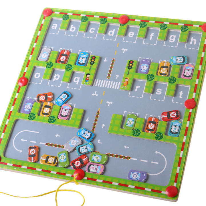 Tablero De Laberinto Magnético Para Niños Juguete Educativo Montessori De Color Y Número Juego Sensorial De Entrenamiento Motor Fine Material Madera