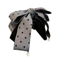 Pinza Para El Cabello Con Lazo Dulce 1 Pieza Estilo Coreano De La Puerta Este Polka Dot Para Mujeres Decorativa Para Cabellera Media Y Cola De Caballo - details 1