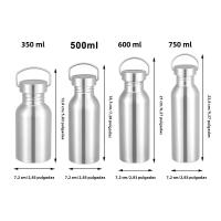 Botella De Agua Para Bicicleta De Acero Inoxidable 350ml/500ml/600ml/750ml Aislada Al Vacío Para Deportes Y Fitness Estilo Clásico Reutilizable - details 0