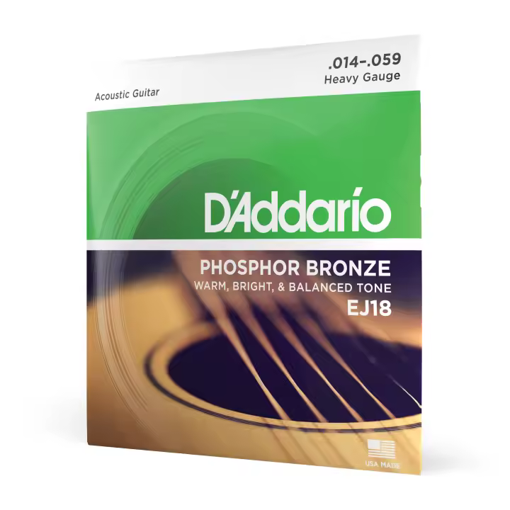 D'Addario EJ18 Phosphor Bronze Acoustic Guitar Strings, Heavy, 14-59. Code. EJ18 - 1