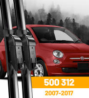 Limpiaparabrisas Delanteros Para Fiat 500 312 2007-2017 Láminas De Limpieza De Ventanas Accesorios De Parabrisas De Goma Natural Inteligente Sin Hueso Negro Resistencia a Temperaturas De -40℃ a +70℃ - details 0