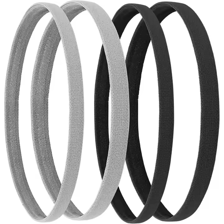 Diademas Deportivas elásticas 4 paquetes ejercicio Atlético de Fútbol antideslizante agarre de silicona Delgada casco mini sweatband headwear - 1