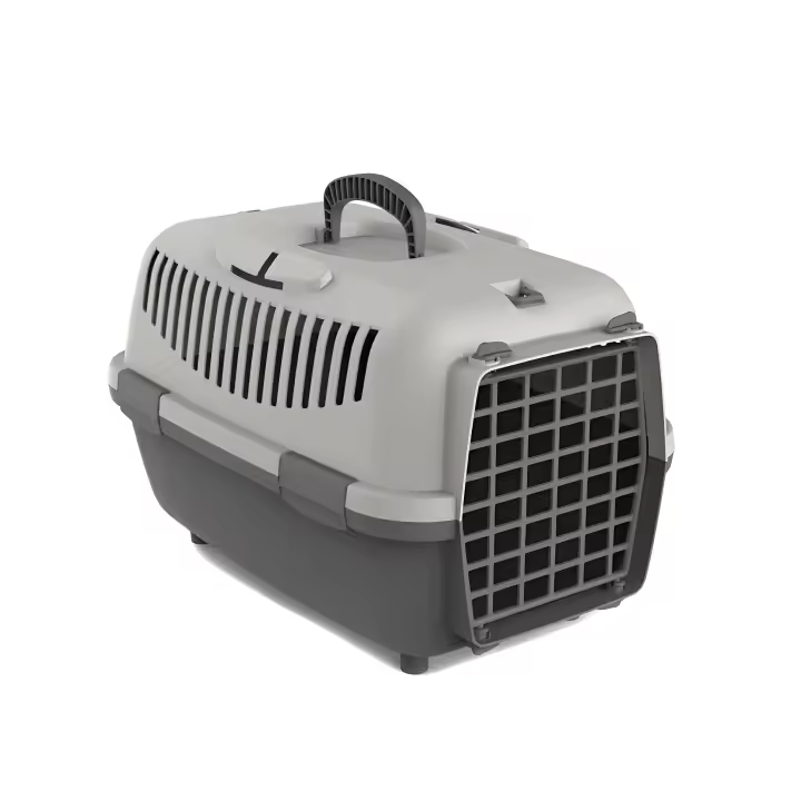 Sweet Home Transportin Para Mascotas Nomade Gris Pequeño 48x32x32cm, Caja de Transporte, Plástico, Puerta de Plastico, Rejillas de Ventilación - Viajes Cómodos y Seguros - 1