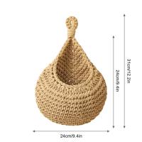 Cesta De Frutas Y Verduras De Jute Natural Colgante Para Pared Cesta De Plantas En Forma De Lágrima Almacenamiento Ecológico Para Cocina Y Mesa - details 9
