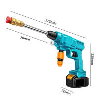 30Bar Pistola Agua Alta Presión Inalámbrica Portátil, 21V Batería Makita, 2 Baterías 1200mAh, 40 Min, 4.1L/min, Kit Limpieza Coches Jardín, 12 Accesorios - details 0