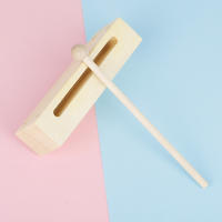 Castañuelas De Madera Bicolor Instrumentos De Percusión Orff Para Niños Juguete Educativo Alta Y Baja Afinación Clapper Cuadrado - details 3