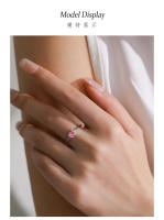 Zenyth-Anillo Romántico de Plata de Ley 925 with surrounded Pink para Mujer, Regalo de joyería de Aniversario del Día de San Valentín - details 2