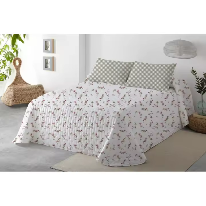 BOHEME - Colcha Estampada Suave Flores - 1