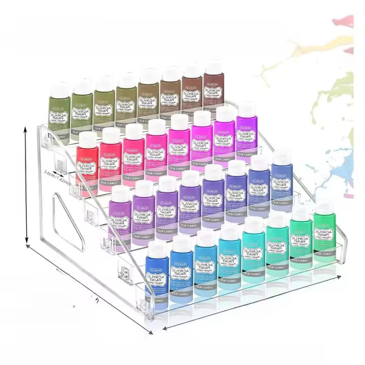 Caja De Almacenamiento De Pintura Transparente Mini Con 7 Capas Soporte De Pintura Para Artesanía Y Acuarela - 1
