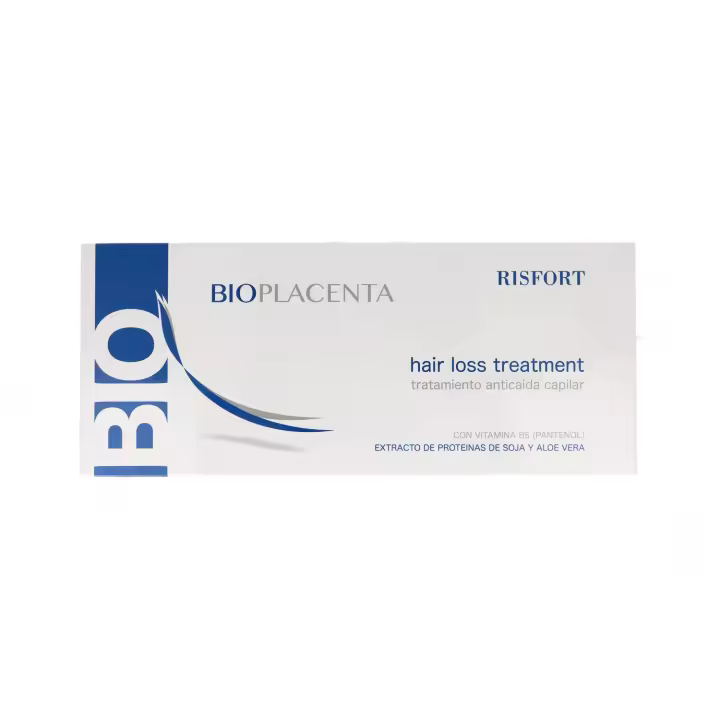 Risfort bioplacenta caída tratamiento 12x10 ml, tratamiento anticaída en ampollas que previene la caída del cabello, nutre el cuero cabelludo y revitaliza los cabellos débiles. su fórmula contiene placenta vegetal , - 1
