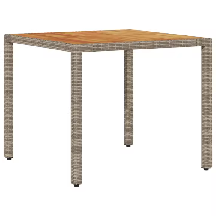 Mesa de Jardín de superficie Madera Acacia gris 90x90x75 cm - 1