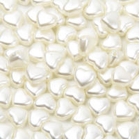 50-100pcs De 8/10mm Cuentas De Forma Corazón ABS Imitación Perla Para Fabricación De Pulseras Collares Joyería Hecha a Mano Accesorios - details 0