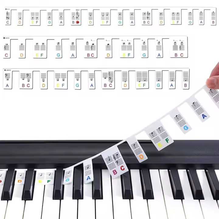 Etiquetas De Teclado De Piano De Silicona Desmontables Para Principiantes Aprendizaje De Piano Para 88/61 Teclas - 1
