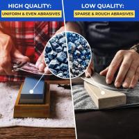 Juego de Piedras de Afilar Profesional, 4 Granos (400/1000/3000/8000), Base Antideslizante, Guía Angular y Funda de Cuero, para Afilar Cuchillos, Tijeras y Herramientas - details 8