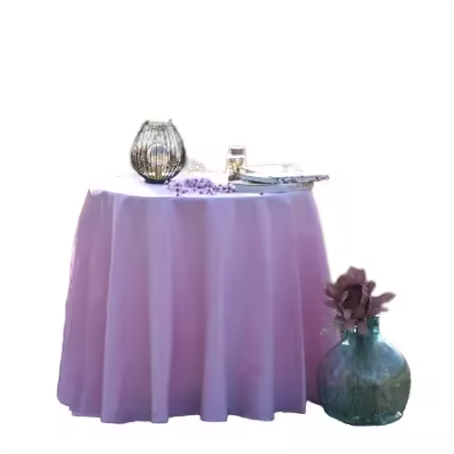La FábricadelasTelas - Falda Mesa Camilla Redonda Primavera Verano Rosa Loneta estampada algodón . Faldón Faldilla enagüilla. Tejido para mesa redonda, fácil lavado, calidad y color rosa pastel. - 1
