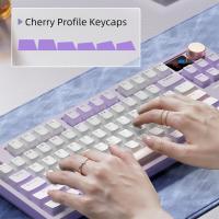 Langtu Teclado Mecánico LT84 RGB Triple Way (2,4G/Bluetooth/Cable)-Teclas Hot-Swap, Diseño Compacto 75%, Perfil OEM y Estructura Gasket, Compatible con PC/Mac; para Oficina/jugadores (Morado) - details 3