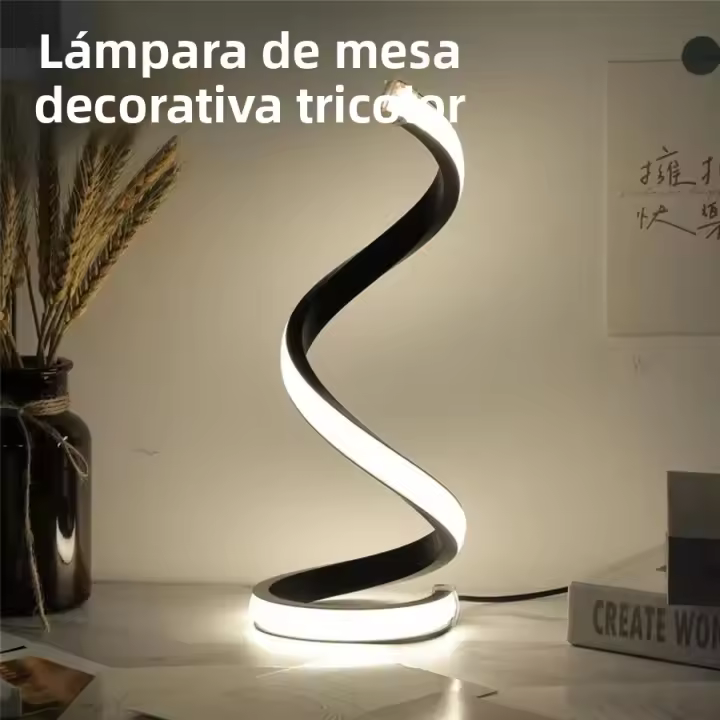 Lámpara De Mesa LED De Forma Espiral RGB Blanca Dimmerable Con Control Por USB 5V Para Decoración De Habitación Y Despacho - 1