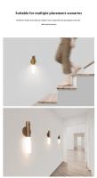 JUSTLANG Luz LED Magnética Con Sensor De Movimiento PIR Para Pasillos Y Porches Luz Automática USB Material ABS Y Vidrio Farolillo Moderno Para Cocina Dormitorio Estudio Baño - details 2