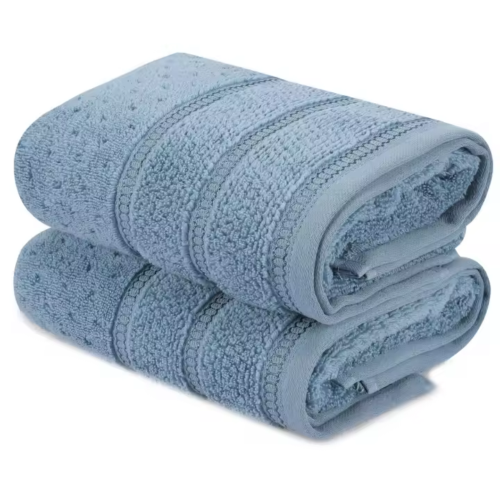 Wellhome Juego de Toallas 2 Piezas Azul Petróleo 50x90 Cm - Suaves y Absorbentes - 1