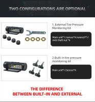 Sistema De Monitoreo De Presión De Neumáticos E-ACE TPMS Inteligente Sin Fuerza Pantalla LCD Alarma De Seguridad Electrónica - details 4