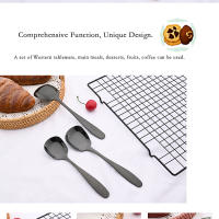 Juego De 3 Piezas De Cuchara De Acero Inoxidable Para Servicio En La Mesa Grande Espadilla De Arroz Mano Larga Gadget De Cocina Para El Hogar - details 10