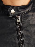 JJ REBEL Jrebcaleb - Chaqueta Estilo Biker para Hombre Efecto Piel | Cazadora ligera con cremallera - Negro (12264054) - details 1