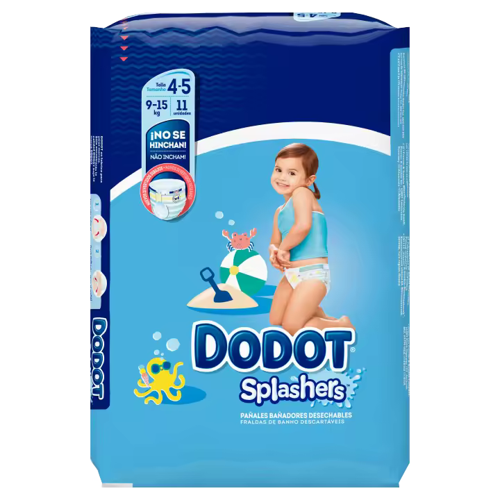 Pañales Dodot Splashers - Pañales Baño Dodot - Talla 3 - Talla 4 - Talla 5. Pañales Bañadores Desechables Dodot Splashers - 1