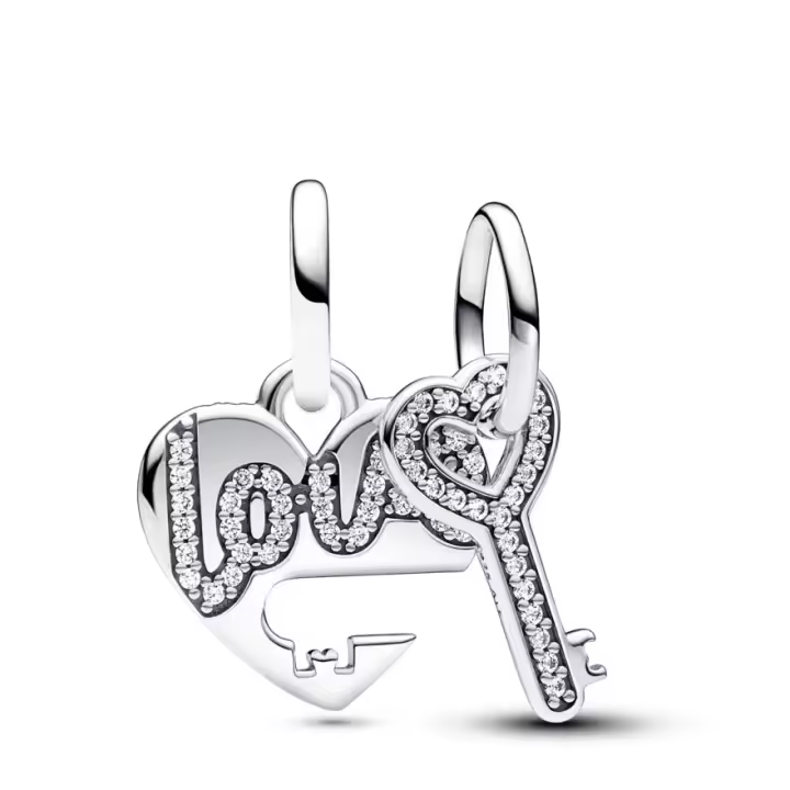 Pandora Charm Colgante Divisible en plata de ley Corazón y Llave 793081C01 , para Mujer - 1