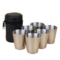 4PCS 70ML 6PCS 30ML Vajillas De Acero Inoxidable Para Té Vino Y Cerveza Uso Doméstico Camping Picnic BBQ Copas Portátiles Para Fiestas - details 2