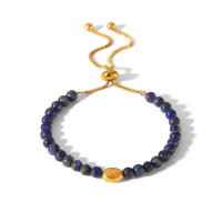 Encanto Pulsera de piedra Natural Multicolor para mujer, brazalete de cuentas hecho a mano chapado en oro de acero inoxidable, regalo de joyería de tendencia femenina,joyería de mano de alta gama que combina con todo, pulsera de acero inoxidable, joyería - details 7