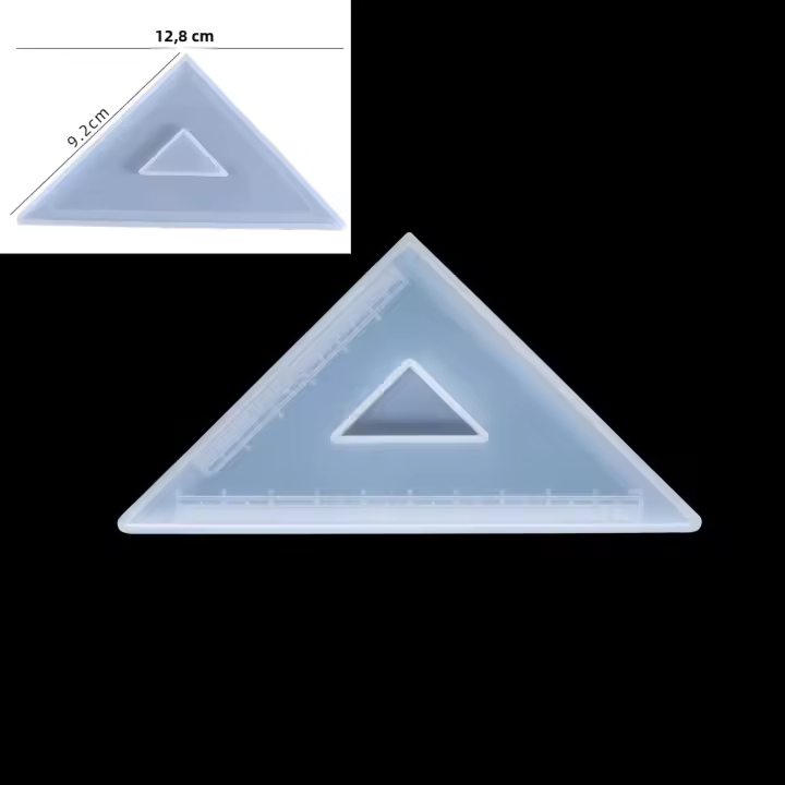 Molde De Silicona Para Regla Y Grados Epoxy Resina Herramientas De Bricolaje Para La Fabricación De Joyas Molde De Ángulo Recto Y Triángulo - 1
