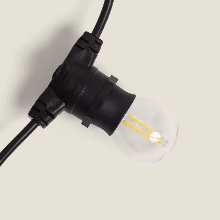 Ledkia Guirnalda Exterior con Bombillas LED B22 Filamento G45 10m IP44 Negro 4000K Blanco Neutro - 1