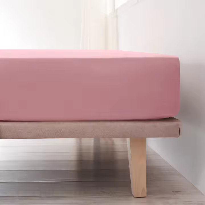 La Mallorquina - Sábana bajera Ajustable - 100% Algodón - Basic rosa - 1