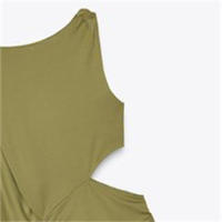 Vestido Mini Asimétrico UNIZERA Para Mujer Con Doblegaduras Y Decoración Hueca Casual Primavera/Verano Sin Estirar Polyester - details 5