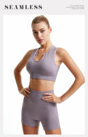 Conjunto De Yoga Para Mujer 2 En 1 Shorts Y Chaleco Deportivo Transpirable Y Sin Costuras Cómodo Para Correr Y Fitness - details 5