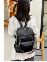 Mochila retro de gran capacidad y moda, bolso de hombro de cuero suave de doble propósito, mochila para mujer - details 9