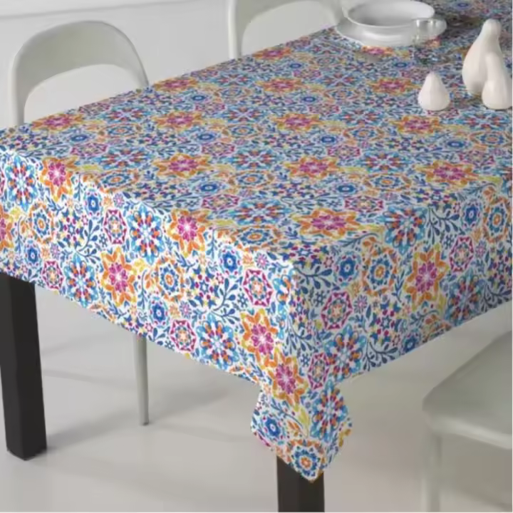 Mantel Hulehule Tex de Tela Resinada Impermeable Anti Manchas Fácil de Limpiar Estampado Diseño Floral - ALFAMA - 1