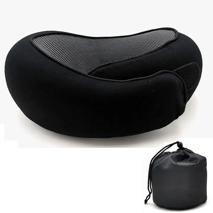 Almohada De Viaje Para El Cuello En Forma De U De Memoria Espuma Soporte De Descanso Para El Cuello Estilo Caracol Portátil Ajustable Suave Para Media Siesta - 1