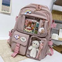 Mochila Kawaii Aesthetic Para Mujer Estudiante Con Accesorios Lindos Bolsa Escolar Japonesa Coreana Rucksack De Nylon Para Adolescentes - details 13