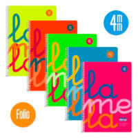 Bloc Lamela Tamaño Folio A4 Fluor PP 80 Hojas Cuadrícula 4mm 90g (Pack de 5 Libretas) - details 3