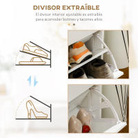 HOMCOM Armario de Zapatos Mueble Zapatero Estrecho con 2 Cajones Abatibles y 2 Cajones Extraíbles para 12 Pares de Zapatos para Salón Entrada Pasillo 80x30x91,5 cm - details 2