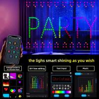 Luz De Cortina RGB Con Música Sincronizada Y Mostrador De Texto 400 LED Controlado Por App Decoración De Navidad Para Pared Y Habitación Luz De Guirnalda Para Fiestas Y Exterior - details 5