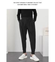 Pantalones Casuales Para Hombre Con Cintura Elástica Y Pierna Delgada Estilo Coreano Pliegues Ajustados Pantalones De Chaqueta Trenzados Callejeros - details 7
