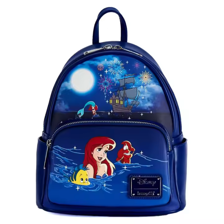 Mochila Mini De Fireworks De Ariel Del Mar Pequeño De Disney Por Loungefly Para Estudiantes Azul Profundo Regalo Para Niñas - 1