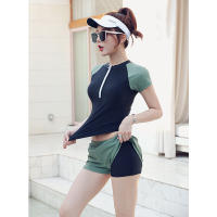 Traje De Baño Deportivo Para Mujer Dos Piezas Con Fondo De Pies Cortos Y Chaleco Protector Solar Y Anti-UV Para Spas Y Natación - details 14