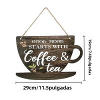 Cartel De Madera Para Café Y Té Decoración Rustica Para Cocina Y Comedor Bar De Café Estilo Americano Adorno Para Pared Del Hogar - details 8