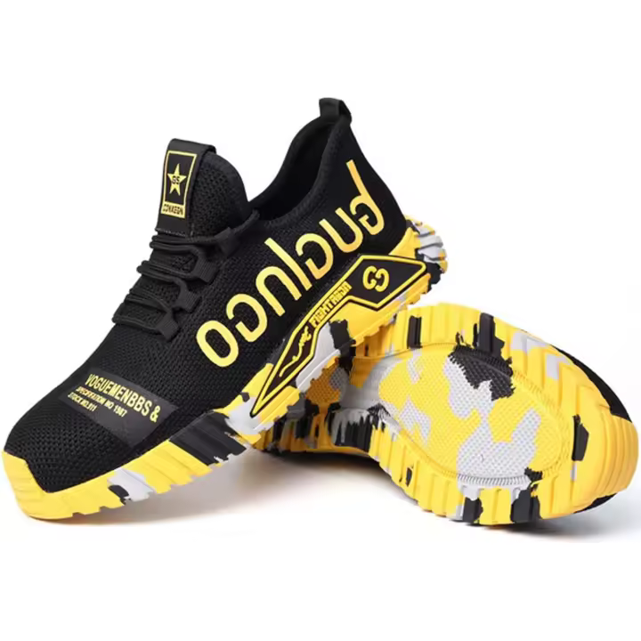 Zapatos de seuridad para hombre, zapatillas Maple TIP, Zapatos de trabajo ligero, zapatillas Industriales transpirables para Mujer, zapatillas de deporte de Malla transpirado, Amarillo 38 SSIT - 1