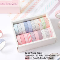 Set De 20 Rolls De Cinta Adhesiva Washi Para Manualidades Artesanías Empaquetado De Regalos Diario Scrapbooking Etiquetado Código Decoración - details 4