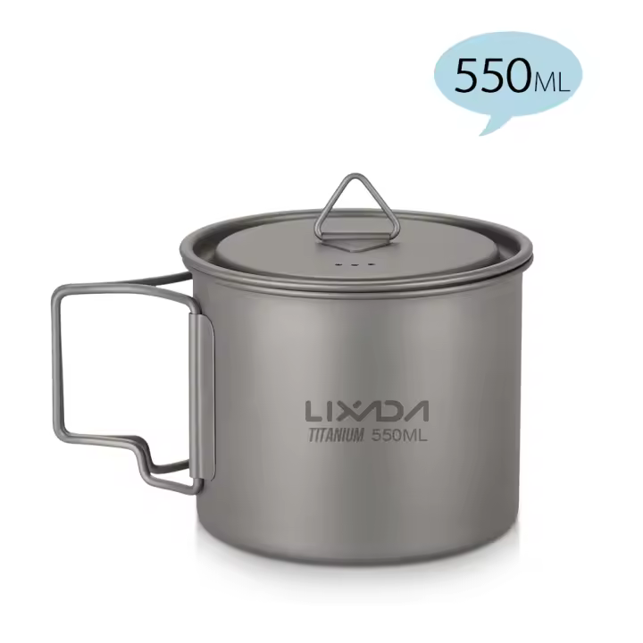 Taza De Camping De Titanio Portátil Con Mano Doblada Adecuada Para Picnic Tamaño 300ml / 350ml / 450ml / 550ml / 650ml / 750ml - 1